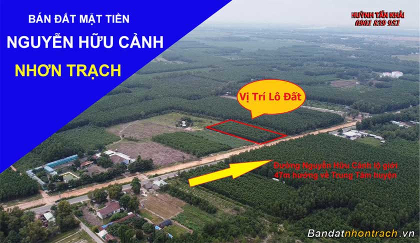 Bán đất Nhơn Trạch mặt tiền đường Nguyễn Hữu Cảnh xã Long Tân diện tích 4620m2