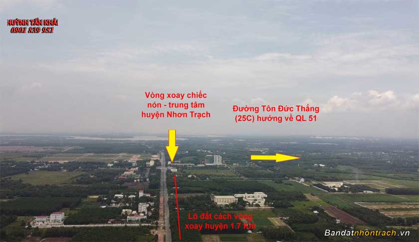 Bán đất Nhơn Trạch mặt tiền đường Nguyễn Hữu Cảnh xã Long Tân, diện tích 4.620m2