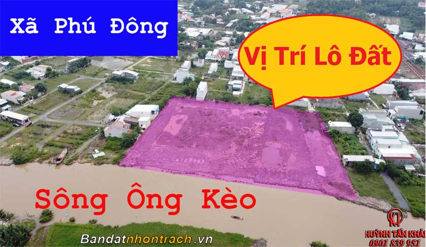 Bán đất vườn Nhơn Trạch mặt tiền sông Ông Kèo đường ôtô xã Phú Đông, cách phà Cát Lái 5Km, Quy hoạch đất ở