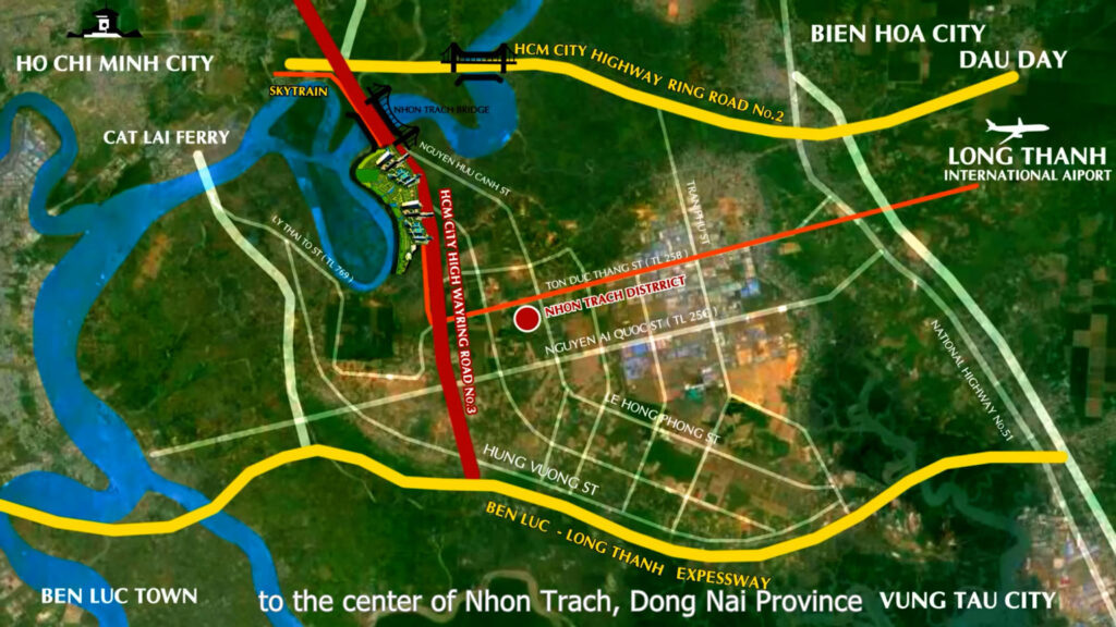 Vị trí dự án khu đô thị du lịch Long Tân Wisteria City Nhơn Trạch